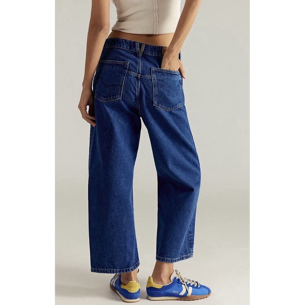 FP We The Free Deep Trance Dropped Boyfriend Jeans 29 Barrel Leg Slouchy Boho